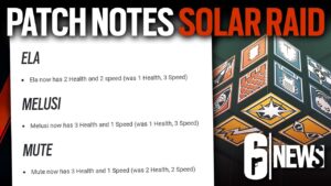 Patch Notes Solar Raid - Balance Changes - 6News - Rainbow Six Siege
